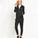 Contrast Side Stripe Zipper Hoodie Set Tracksuit